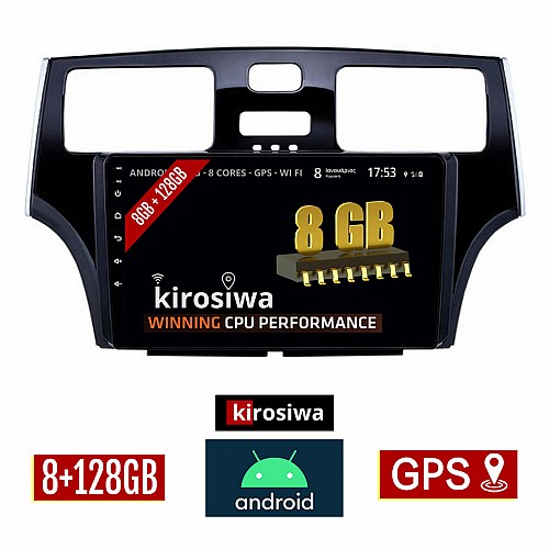 KIROSIWA 8GB + 128GB LEXUS ES 300 (2001 - 2006) Android οθόνη αυτοκίνητου με GPS WI-FI (ηχοσύστημα αφής 9" ιντσών OEM Youtube Playstore MP3 USB Radio Bluetooth Mirrorlink DSP Apple Carplay Android Auto 4G Sim Card 4x60W, AUX) KLS-7996