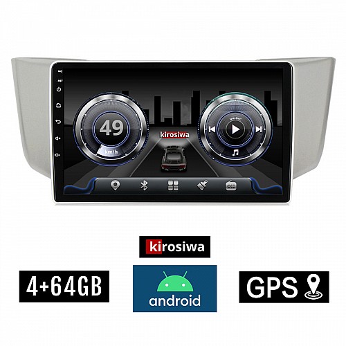 KIROSIWA 4+64GB LEXUS RX 300 - 400 (2003 - 2008) Android οθόνη αυτοκίνητου 4GB με GPS WI-FI (ηχοσύστημα αφής 9" ιντσών OEM Youtube Playstore MP3 USB Radio Bluetooth Mirrorlink  DSP 4x60W Apple Carplay Android Auto 4G SIM card) KLS-8002