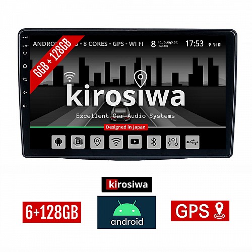 KIROSIWA 6+128GB FIAT 500L (μετά το 2012) Android οθόνη αυτοκίνητου 6GB με GPS WI-FI (ηχοσύστημα αφής 10" ιντσών OEM Youtube Playstore MP3 USB Radio Bluetooth Mirrorlink DSP Apple Carplay Android Auto 4G SIM card 4x60W, AUX) RS-522