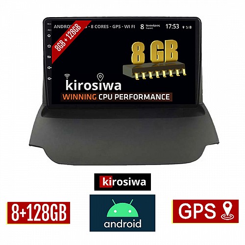 KIROSIWA 8GB + 128GB FORD ECOSPORT (2012 - 2018) Android οθόνη αυτοκίνητου με GPS WI-FI (ηχοσύστημα αφής 9" ιντσών OEM Youtube Playstore MP3 USB Radio Bluetooth Mirrorlink DSP Apple Carplay Android Auto 4G Sim Card 4x60W, AUX) RS-523