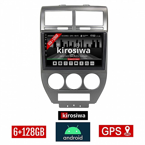 KIROSIWA 6+128GB JEEP COMPASS (2009 - 2016) Android οθόνη αυτοκίνητου 6GB με GPS WI-FI (ηχοσύστημα αφής 10" ιντσών OEM Youtube Playstore MP3 USB Radio Bluetooth Mirrorlink 4x60W εργοστασιακού τύπου) BR-1517