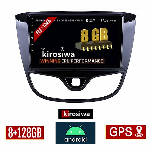 KIROSIWA 8GB + 128GB OPEL KARL (2014 - 2019) Android οθόνη αυτοκίνητου με GPS WI-FI (ηχοσύστημα αφής 10" ιντσών OEM Youtube Playstore MP3 USB Radio Bluetooth Mirrorlink DSP Apple Carplay Android Auto 4G Sim Card 4x60W, AUX) PL-6594