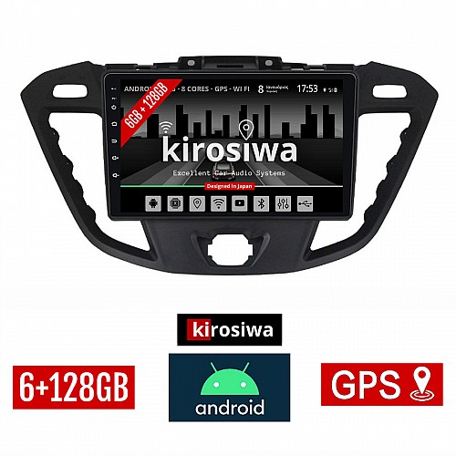 KIROSIWA 6+128GB FORD TRANSIT CUSTOM (μετά το 2013) Android οθόνη αυτοκίνητου 6GB με GPS WI-FI (ηχοσύστημα αφής 9" ιντσών OEM Youtube Playstore MP3 USB Radio Bluetooth Mirrorlink DSP Apple Carplay Android Auto 4G SIM card 4x60W, AUX) FE-1295