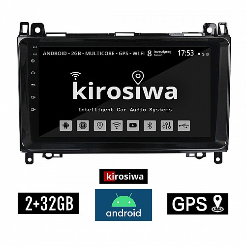 KIROSIWA 2+32GB MERCEDES A W169 (2004-2012) Android οθόνη αυτοκίνητου 2GB με GPS WI-FI (ηχοσύστημα αφής 9" ιντσών OEM Youtube Playstore MP3 USB Radio Bluetooth Mirrorlink εργοστασιακή, 4x60W, Benz) RX-9435