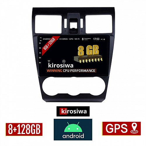 KIROSIWA 8GB + 128GB SUBARU FORESTER (μετά το 2013) Android οθόνη αυτοκίνητου με GPS WI-FI (ηχοσύστημα αφής 9" ιντσών OEM Youtube Playstore MP3 USB Radio Bluetooth Mirrorlink DSP Apple Carplay Android Auto 4G Sim Card 4x60W, AUX) RX-9528