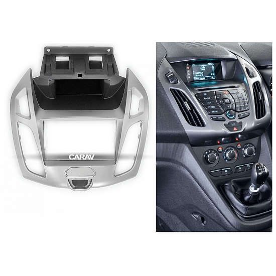 Πρόσοψη Ford Transit (2014 - 2019) 2-DIN πλαίσιο για ηχοσύστημα ή οθόνη αυτοκινήτου 2DIN ασημί φιλέτο 2 DIN