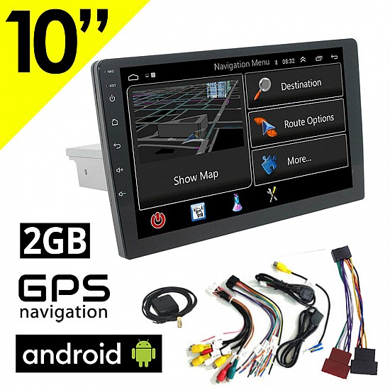 1DIN 10 ιντσών 2GB Android οθόνη αυτοκινήτου με GPS (αφής, F102, WI-FI, Youtube, USB, 1DIN, MP3, MP5, ηχοσύστημα, Bluetooth, Mirrorlink, Universal, 4x60W, AUX)