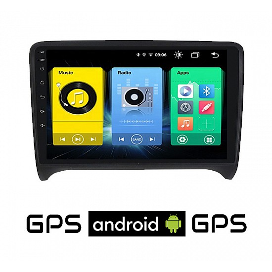 AUDI TT (2007 - 2015) Android οθόνη αυτοκίνητου με GPS WI-FI (ηχοσύστημα αφής 9 ιντσών OEM Youtube Playstore MP3 USB Radio Bluetooth Mirrorlink εργοστασιακή, 4x60W, AUX) AU25