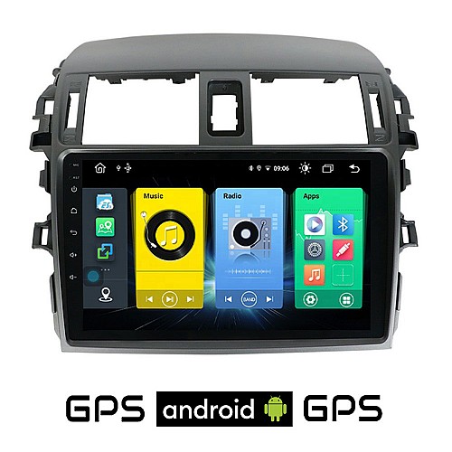TOYOTA COROLLA (2006 - 2012) Android οθόνη αυτοκίνητου με GPS WI-FI ( TOYOTA ηχοσύστημα αφής 9" ιντσών OEM Youtube Playstore MP3 USB Radio Bluetooth Mirrorlink εργοστασιακή, 4x60W, AUX) TO64