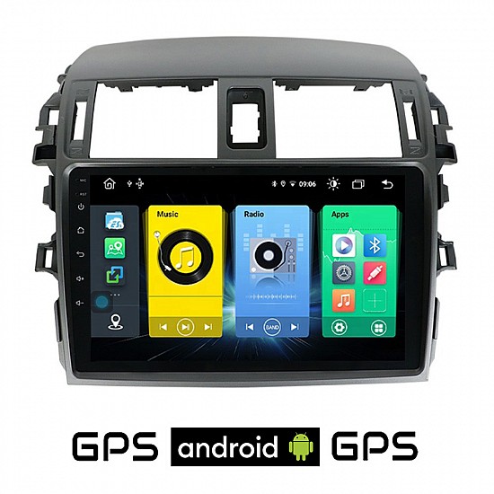 TOYOTA COROLLA (2006 - 2012) Android οθόνη αυτοκίνητου με GPS WI-FI ( TOYOTA ηχοσύστημα αφής 9 ιντσών OEM Youtube Playstore MP3 USB Radio Bluetooth Mirrorlink εργοστασιακή, 4x60W, AUX) TO64