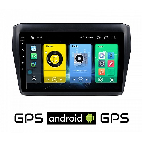 SUZUKI SWIFT (μετά το 2017) Android οθόνη αυτοκίνητου με GPS WI-FI (ηχοσύστημα αφής 9" Ίνστες OEM Youtube Playstore MP3 USB Radio Bluetooth Mirrorlink εργοστασιακή, 4x60W, AUX) SUZ365