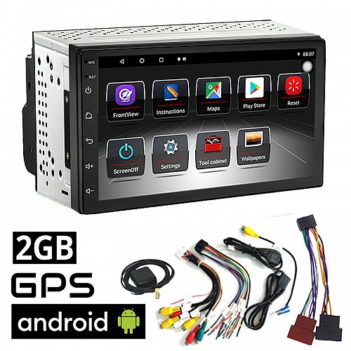 2GB ηχοσύστημα αυτοκινήτου Android WI-FI GPS 2DIN Universal 7'′ ιντσών OEM Playstore Youtube Mirrorlink, Universal, 4x60W Camera BB1394