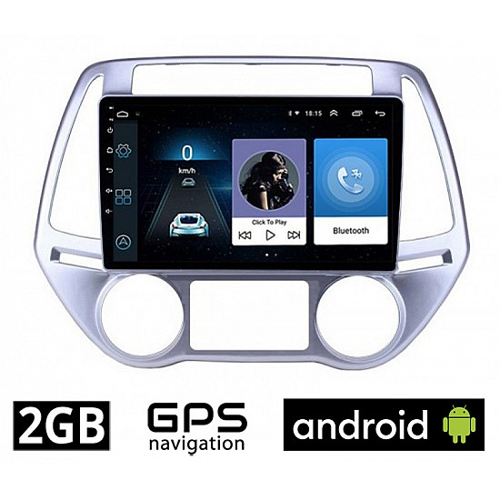 HYUNDAI i20 (2008 - 2013) *με αυτόματο κλιματισμό Android οθόνη αυτοκίνητου 2GB με GPS WI-FI (ηχοσύστημα αφής 9 ιντσών OEM Youtube Playstore MP3 USB Radio Bluetooth Mirrorlink εργοστασιακή, 4x60W, AUX) HY274A-2GB