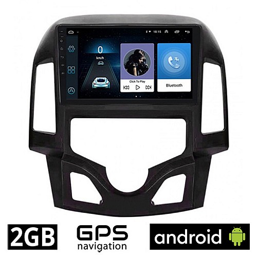 HYUNDAI i30 (2007 - 2012) Android οθόνη αυτοκίνητου 2GB με GPS WI-FI (ηχοσύστημα αφής 9" ιντσών OEM Youtube Playstore MP3 USB Radio Bluetooth Mirrorlink εργοστασιακή, 4x60W, AUX) HY110A-2GB