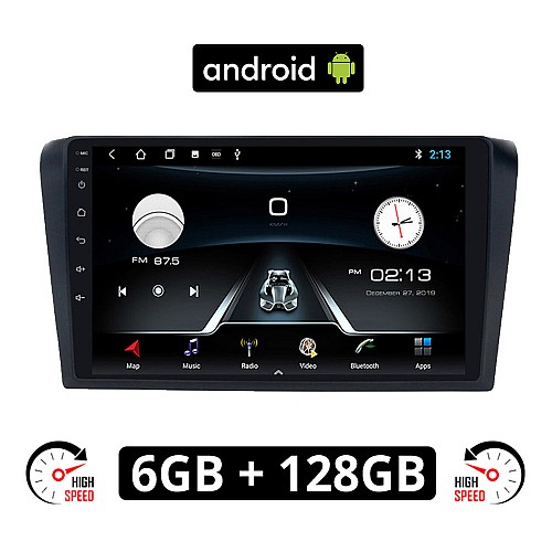 MAZDA 3 (2003 - 2008) Android οθόνη αυτοκίνητου 6GB με GPS WI-FI (ηχοσύστημα αφής 9" ιντσών OEM Youtube Playstore MP3 USB Radio Bluetooth Mirrorlink εργοστασιακή, 4x60W, AUX)  MA305-6GB