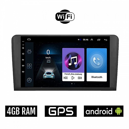 MERCEDES BENZ ML (W164) 2005 - 2011 Android οθόνη αυτοκίνητου 4GB με GPS WI-FI (ηχοσύστημα αφής 9" ιντσών OEM Youtube Playstore MP3 USB Radio Bluetooth εργοστασιακή, 4x60W, Benz)