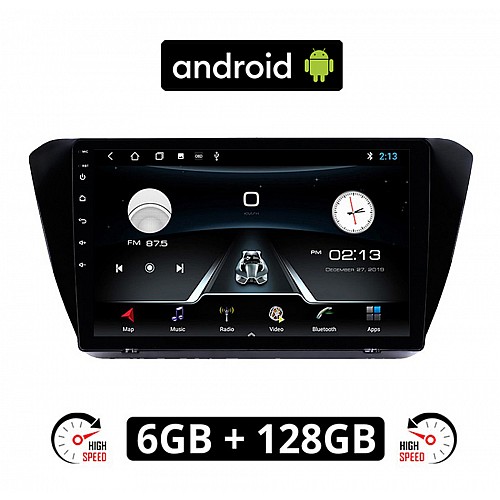 SKODA SUPERB μετά το 2015 Android οθόνη αυτοκίνητου 6GB με GPS WI-FI (ηχοσύστημα αφής 10" ιντσών OEM Youtube Playstore MP3 USB Radio Bluetooth Mirrorlink εργοστασιακή, AUX, 4x60W, πλοηγός)