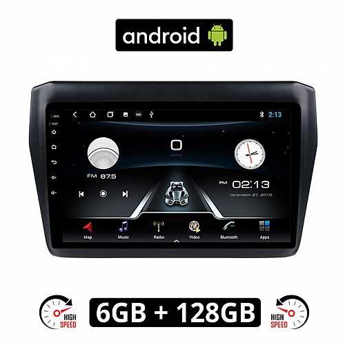 SUZUKI SWIFT (μετά το 2017) Android οθόνη αυτοκίνητου 6GB με GPS WI-FI (ηχοσύστημα αφής 9" ιντσών OEM Youtube Playstore MP3 USB Radio Bluetooth Mirrorlink εργοστασιακή, AUX, 4x60W)  SUZ365-6GB