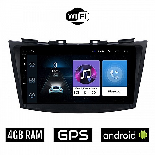 SUZUKI SWIFT (2011-2016) Android οθόνη αυτοκίνητου 4GB με GPS WI-FI (ηχοσύστημα αφής 9" ιντσών OEM Youtube Playstore MP3 USB Radio Bluetooth Mirrorlink εργοστασιακή, 4x60W, AUX)