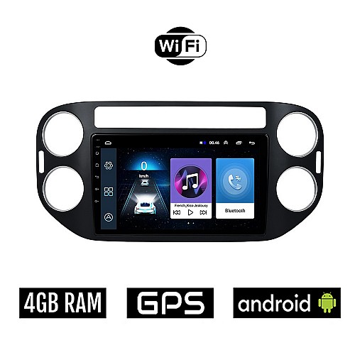 Volkswagen VW TIGUAN (2009 - 2016) Android οθόνη αυτοκίνητου 4GB με GPS WI-FI (ηχοσύστημα αφής 9" ιντσών OEM Youtube Playstore MP3 USB Radio Bluetooth Mirrorlink μαύρο, 4x60W)