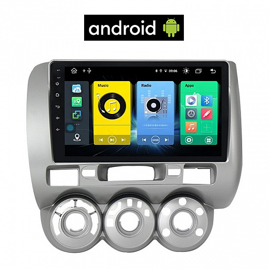 HONDA JAZZ 2002-2008 Android οθόνη αυτοκίνητου με GPS WI-FI (ηχοσύστημα αφής 9 ιντσών OEM Youtube Playstore MP3 USB Radio Bluetooth Mirrorlink εργοστασιακή, 4x60W, AUX) HO984