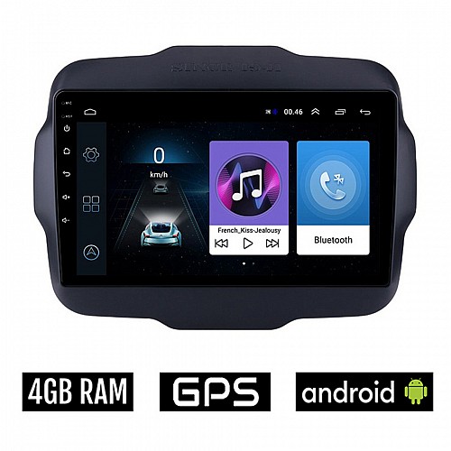 JEEP RENEGADE (μετά το 2014) Android οθόνη αυτοκίνητου 4GB με GPS WI-FI (ηχοσύστημα αφής 9" ιντσών OEM Youtube Playstore MP3 USB Radio Bluetooth Mirrorlink εργοστασιακή, 4x60W, AUX)