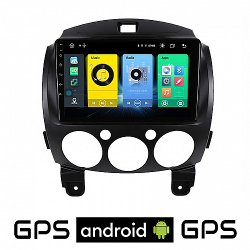 MAZDA 2 2007-2014 Android οθόνη αυτοκίνητου με GPS WI-FI (ηχοσύστημα αφής 9" ιντσών OEM Youtube Playstore MP3 USB Radio Bluetooth Mirrorlink εργοστασιακή, 4x60W, AUX) MA76