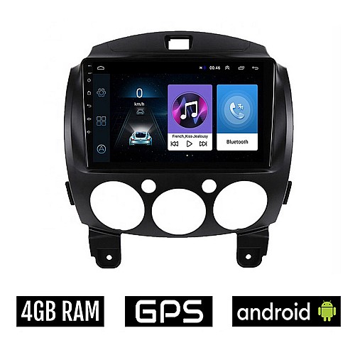 MAZDA 2 2007-2014 Android οθόνη αυτοκίνητου 4GB με GPS WI-FI (ηχοσύστημα αφής 9" ιντσών OEM Youtube Playstore MP3 USB Radio Bluetooth Mirrorlink εργοστασιακή, 4x60W, AUX)