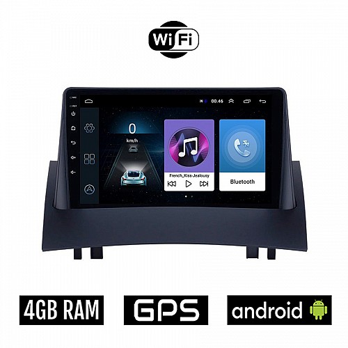 RENAULT MEGANE 2 (2002-2008) Android οθόνη αυτοκίνητου 4GB με GPS WI-FI (ηχοσύστημα αφής 9" ιντσών OEM Youtube Playstore MP3 USB Radio Bluetooth Mirrorlink εργοστασιακή, 4x60W, AUX)