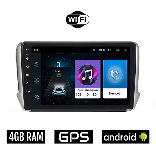 PEUGEOT 208 - 2008 (2012-2019) Android οθόνη αυτοκίνητου 4GB με GPS WI-FI (ηχοσύστημα αφής 10" ιντσών OEM Youtube Playstore MP3 USB Radio Bluetooth Mirrorlink εργοστασιακή, 4x60W, AUX)
