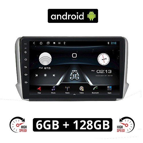 PEUGEOT 208 - 2008 (2012-2019) Android οθόνη αυτοκίνητου 6GB με GPS WI-FI (ηχοσύστημα αφής 10" ιντσών OEM Youtube Playstore MP3 USB Radio Bluetooth Mirrorlink εργοστασιακή, 4x60W, AUX) PE127-6GB