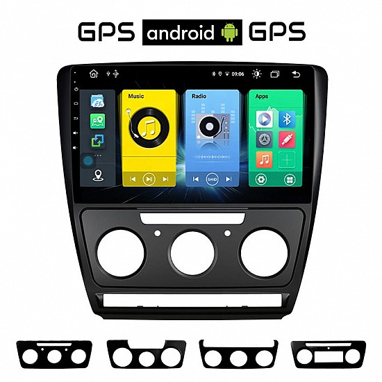 SKODA OCTAVIA 5 (2005 - 2012) Android οθόνη αυτοκίνητου με GPS WI-FI (4x60W Mk2 ηχοσύστημα αφής 10 ιντσών OEM Youtube Playstore MP3 USB Radio Bluetooth Mirrorlink εργοστασιακή, μαύρο) SK56