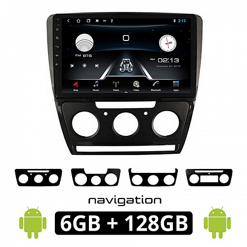 SKODA OCTAVIA 5 (2005 - 2012) Android οθόνη αυτοκίνητου 6GB με GPS WI-FI (ηχοσύστημα αφής 10" ιντσών OEM Youtube Playstore MP3 USB Radio Bluetooth Mirrorlink εργοστασιακή, 4x60W, AUX, μαύρο) SK56-6GB