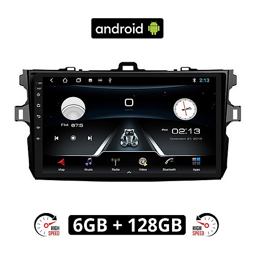 TOYOTA COROLLA (2006 - 2012) Android οθόνη αυτοκίνητου 6GB με GPS WI-FI (TOYOTA ηχοσύστημα αφής 9" ιντσών OEM Youtube Playstore MP3 USB Radio Bluetooth Mirrorlink εργοστασιακή, 4 x 60W, AUX, πλοηγός)