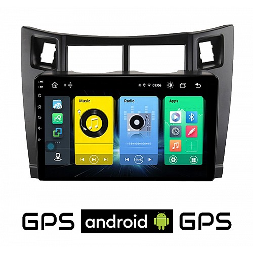 Android οθόνη αυτοκίνητου TOYOTA YARIS (2006-2011) με GPS WI-FI (ηχοσύστημα αφής 9" ιντσών OEM Youtube Playstore MP3 USB Radio Bluetooth Mirrorlink εργοστασιακή, 4x60W, μαύρο) PS-112880
