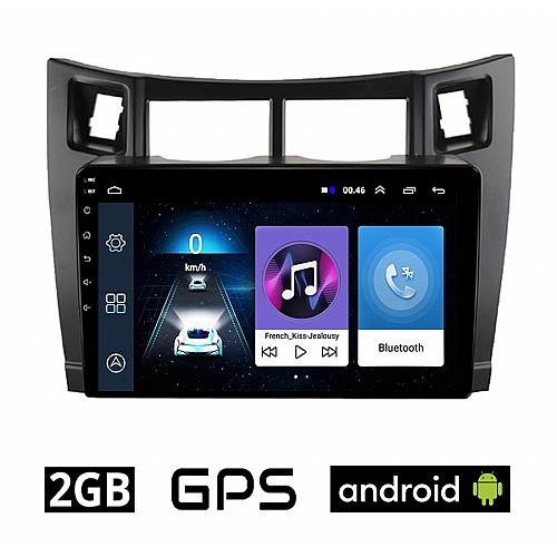 TOYOTA YARIS (2006-2011) Android οθόνη αυτοκίνητου 2GB με GPS WI-FI (TOYOTA ηχοσύστημα αφής 9" ιντσών OEM Youtube Playstore MP3 USB Radio Bluetooth Mirrorlink  εργοστασιακή, 4 x 60W, μαύρο) TO93-2GB