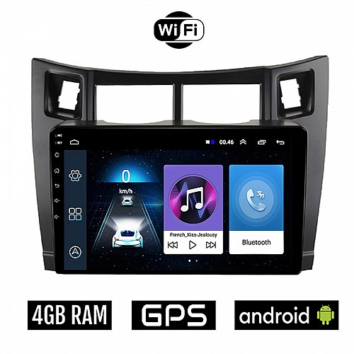 TOYOTA YARIS (2006-2011) Android οθόνη αυτοκίνητου 4GB με GPS WI-FI (TOYOTA ηχοσύστημα αφής 9" ιντσών OEM Youtube Playstore MP3 USB Radio Bluetooth Mirrorlink εργοστασιακή 4x60W, μαύρο)