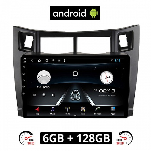 TOYOTA YARIS (2006-2011) Android οθόνη αυτοκίνητου 6GB με GPS WI-FI ( TOYOTA ηχοσύστημα αφής 9" ιντσών OEM Youtube Playstore MP3 USB Radio Bluetooth Mirrorlink  εργοστασιακή, 4 x 60W, μαύρο) TO93-6GB