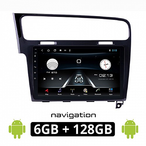 VOLKSWAGEN VW GOLF 7 (μετά το 2013) Android οθόνη αυτοκίνητου 6GB με GPS WI-FI (ηχοσύστημα αφής 10" ιντσών OEM Youtube Playstore MP3 USB Radio Bluetooth Mirrorlink, 4x60W, μαύρο)  VO77-6GB