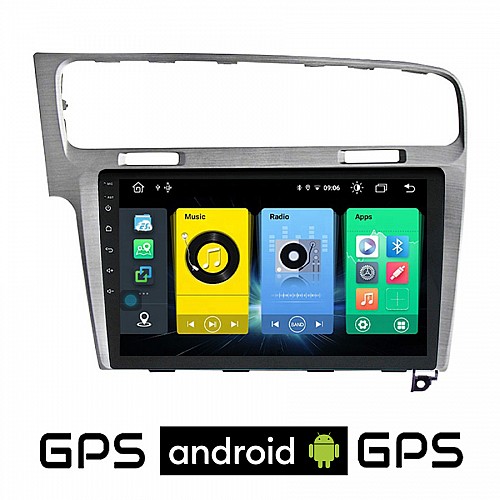 VOLKSWAGEN VW GOLF 7 (μετά το 2013) Android οθόνη αυτοκίνητου με GPS WI-FI (ηχοσύστημα αφής 10" ιντσών OEM Youtube Playstore MP3 USB Radio Bluetooth Mirrorlink, 4x60W, ασημί) VO75