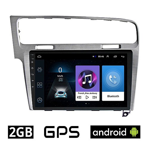 VOLKSWAGEN VW GOLF 7 (μετά το 2013) Android οθόνη αυτοκίνητου 2GB με GPS WI-FI (ηχοσύστημα αφής 10" ιντσών OEM Youtube Playstore MP3 USB Radio Bluetooth Mirrorlink, 4x60W, ασημί) VO75-2GB