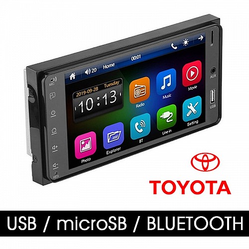 Toyota οθόνη αφής 7" ιντσών αυτοκινήτου (USB, Bluetooth, Celica, RAV4, HILUX, Urban Cruiser, microSD, MP3, MP5, multimedia, ηχοσύστημα, εργοστασιακού τύπου, Mirrorlink, 4x60W) 6100M