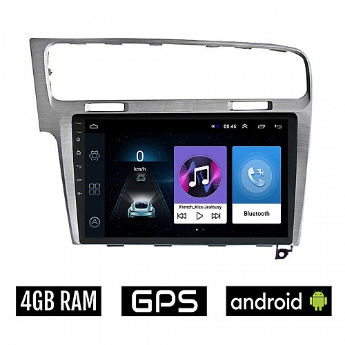VOLKSWAGEN VW GOLF 7 (μετά το 2013) Android οθόνη αυτοκίνητου 4GB με GPS WI-FI (ηχοσύστημα αφής 10" ιντσών OEM Youtube Playstore MP3 USB Radio Bluetooth Mirrorlink, 4x60W, ασημί)  VO75-4GB