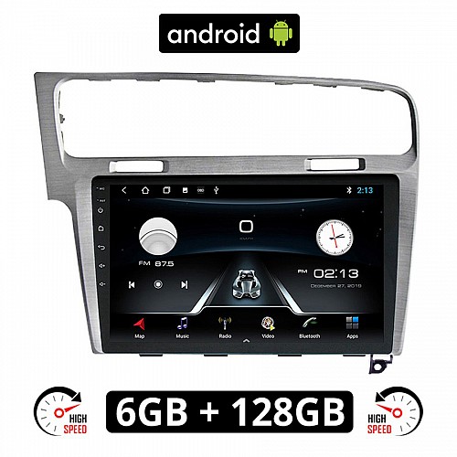 VOLKSWAGEN VW GOLF 7 (μετά το 2013) Android οθόνη αυτοκίνητου 6GB με GPS WI-FI (ηχοσύστημα αφής 10" ιντσών OEM Youtube Playstore MP3 USB Radio Bluetooth Mirrorlink, 4x60W, ασημί)  VO75-6GB
