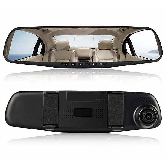 Σετ καθρέφτης αυτοκινήτου DVR με οθόνη 4,3 ιντσών και κάμερα οπισθοπορείας (καταγραφικό εγγραφή video monitor αντικλεπτικό LCD oem video camera in)
