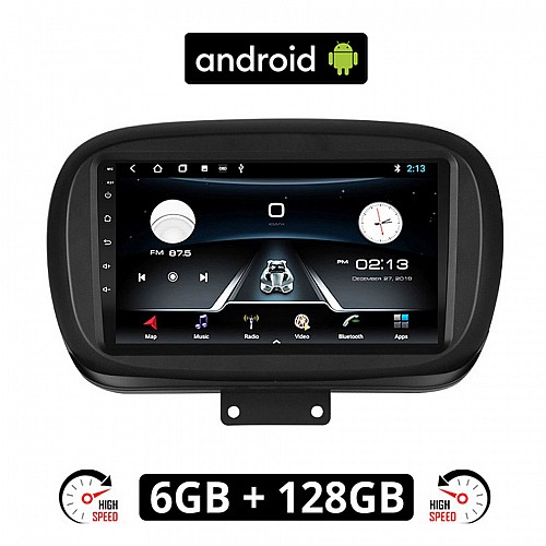 FIAT 500X (μετά το 2014) Android οθόνη αυτοκίνητου 6GB με GPS WI-FI (ηχοσύστημα αφής 9" ιντσών OEM Youtube Playstore MP3 USB Radio Bluetooth Mirrorlink εργοστασιακή, 4x60W, AUX)