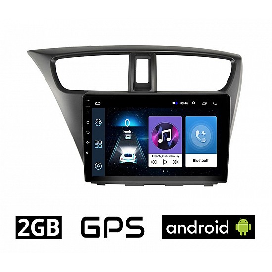 HONDA CIVIC (2012 - 2016) Android οθόνη αυτοκίνητου 2GB με GPS WI-FI (ηχοσύστημα αφής 9 ιντσών OEM Youtube Playstore MP3 USB Radio Bluetooth Mirrorlink εργοστασιακή, 4x60W, AUX) HO61-2GB