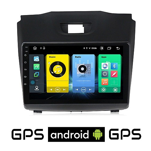 ISUZU D-MAX (2012 - 2020) Android οθόνη αυτοκίνητου με GPS WI-FI (ηχοσύστημα αφής 9" ιντσών OEM Youtube Playstore MP3 USB Radio Bluetooth Mirrorlink εργοστασιακή, 4x60W, AUX) IS78