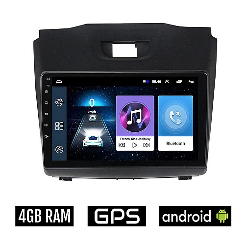 ISUZU D-MAX (2012 - 2020) Android οθόνη αυτοκίνητου 4GB με GPS WI-FI (ηχοσύστημα αφής 9" ιντσών OEM Youtube Playstore MP3 USB Radio Bluetooth Mirrorlink εργοστασιακή, 4x60W, AUX)
