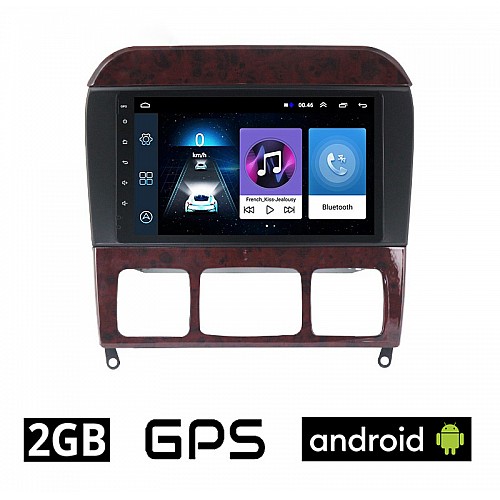 MERCEDES S W220 (1998 - 2005) Android οθόνη αυτοκίνητου 2GB με GPS WI-FI (ηχοσύστημα αφής 9" ιντσών OEM Youtube Playstore MP3 USB Radio Bluetooth Mirrorlink εργοστασιακή, 4x60W, Benz) ME22-2GB